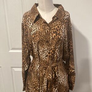 DG2 Diane Gilman brown leopard print dress 2X